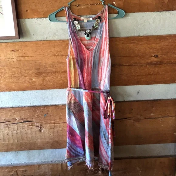 Anthropologie | Dresses | Anthropologie 98 Reverie Knit Dress Cecilia Prado  Small S Tie Waist Sleeveless | Poshmark